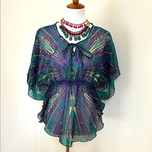 Vibrant Sheer Blouse